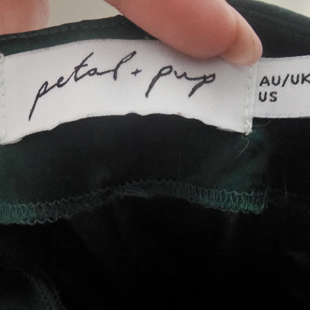 Petal & Pup Emerald Satin Asymmetrical Slip Dress - Picture 7 of 8